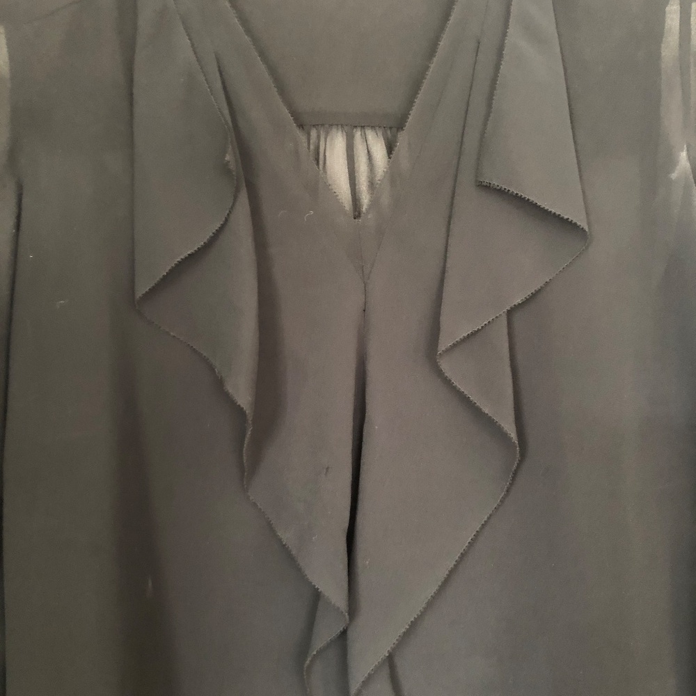 Black Sheer Ann Taylor Dress Blouse